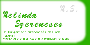melinda szerencses business card